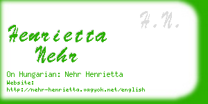 henrietta nehr business card